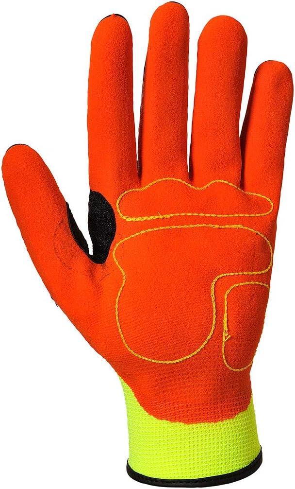 imagePortwest A721 Anti Impact Safety Work Gloves Lightweight Nitrile Grip Impact Reducing Protective Work Gloves YellowOrange