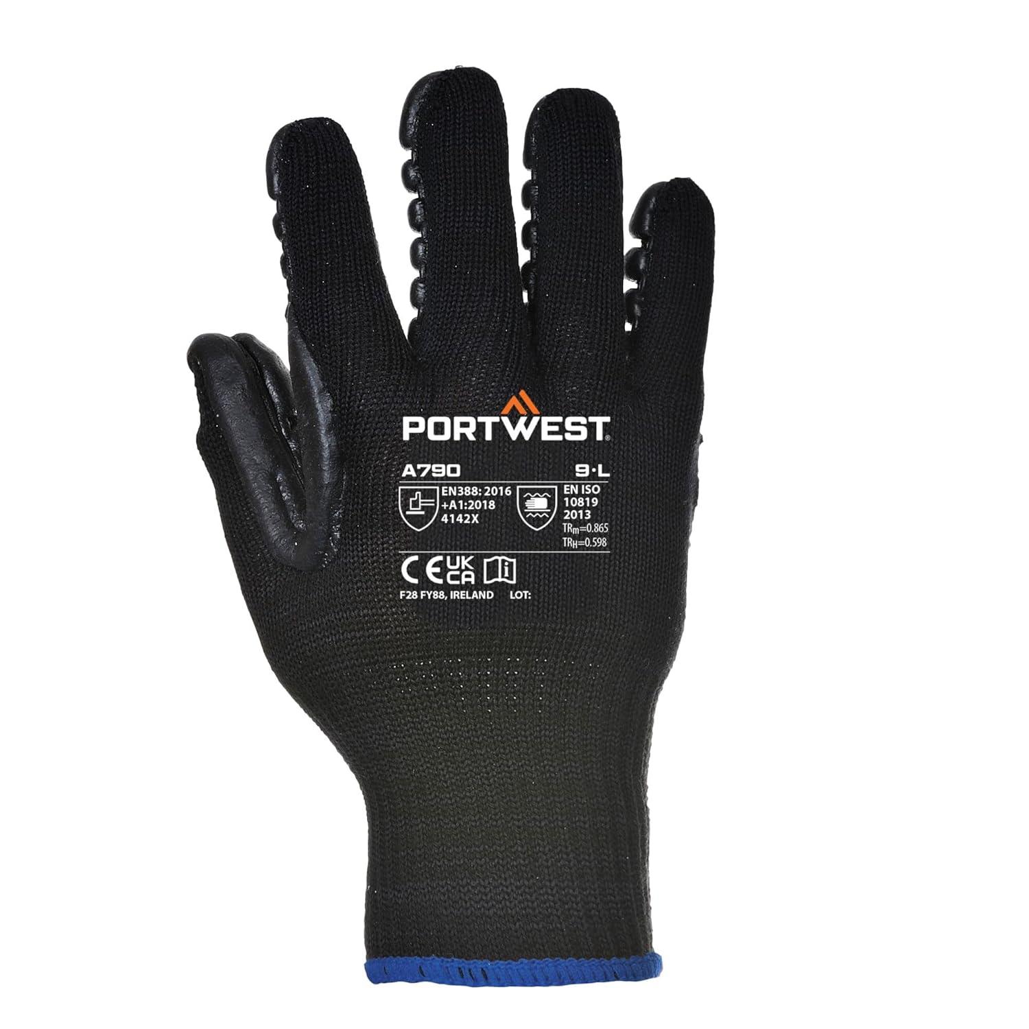 imagePortwest A790 Anti Vibration Glove Black XLarge
