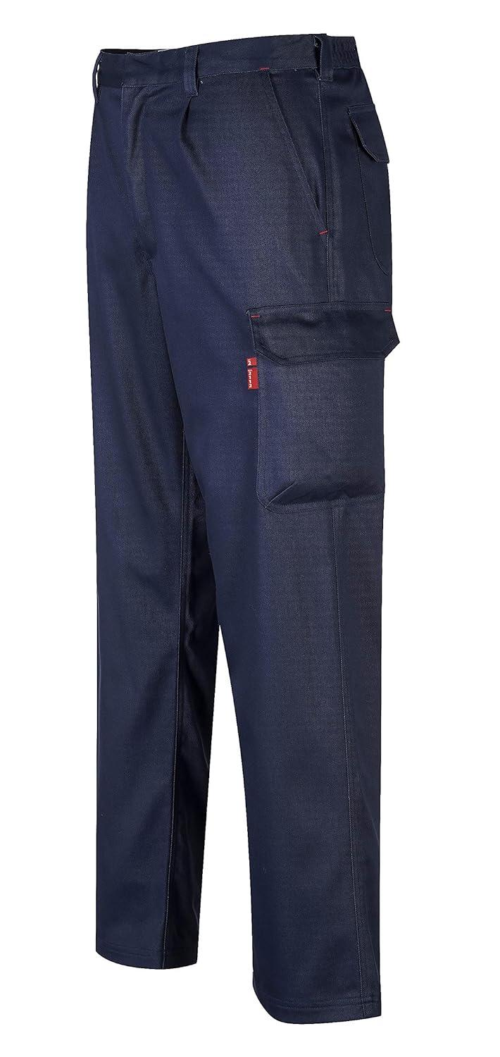 imagePortwest BZ31 Mens Safety Cargo Pants in Flame Resistant Bizweld ASTM NFPA Navy X LargeR
