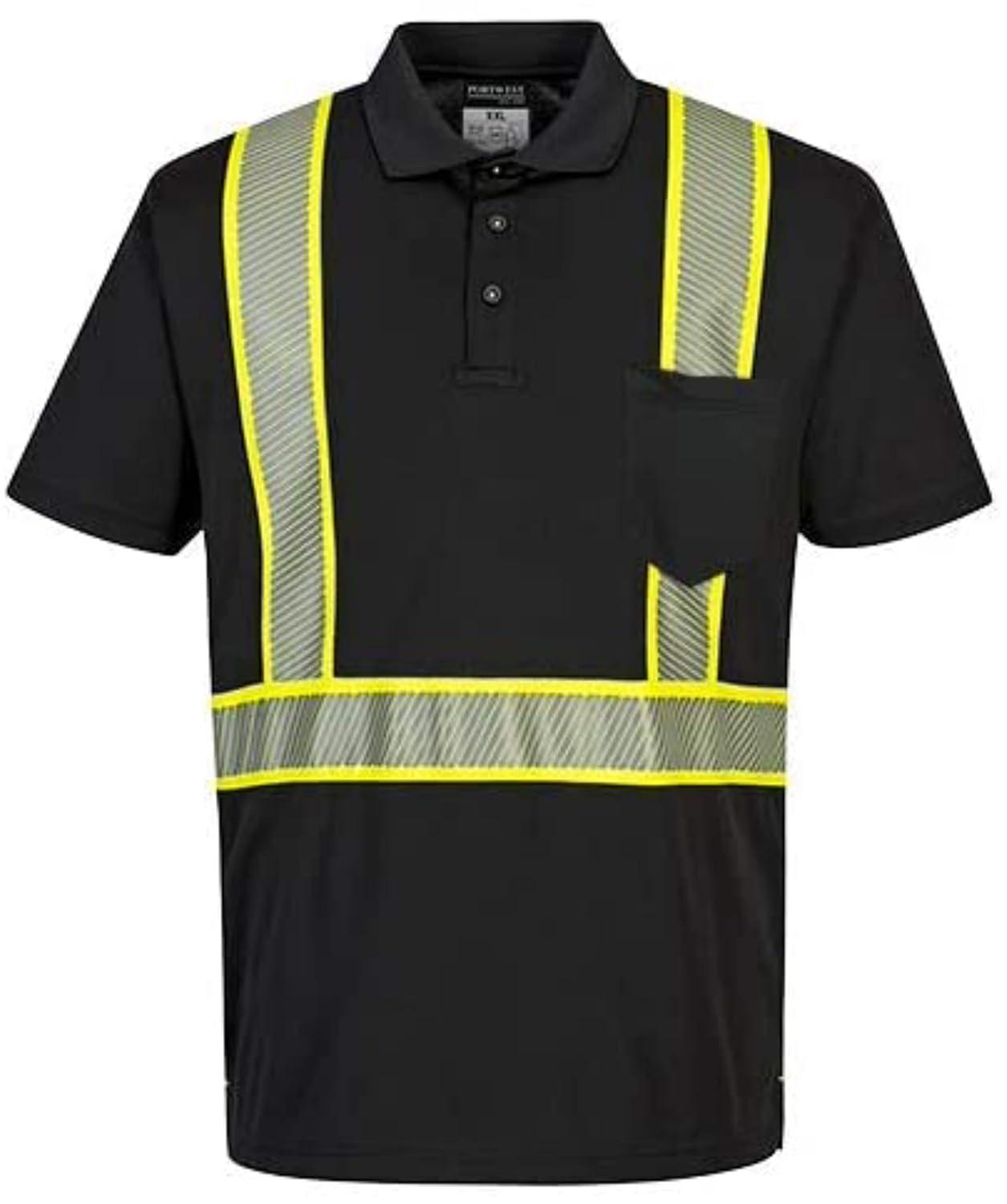 imagePortwest F140 High VisTex Iona Plus Polo Shirt Black XLargeBlack