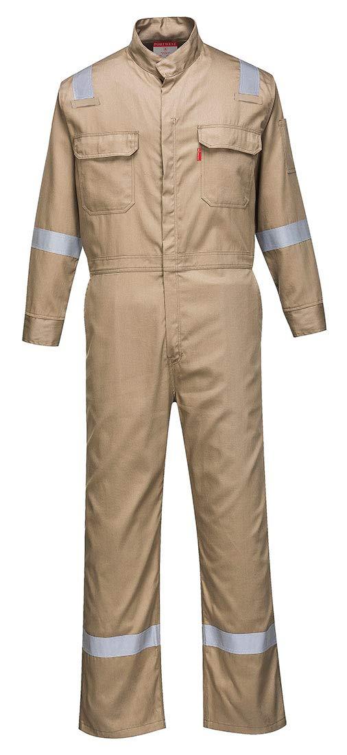 imagePortwest FR94 Bizflame Fire Resistant Coverall with FR Reflective Tape ASTM NFPA Orange 3 XLKhaki