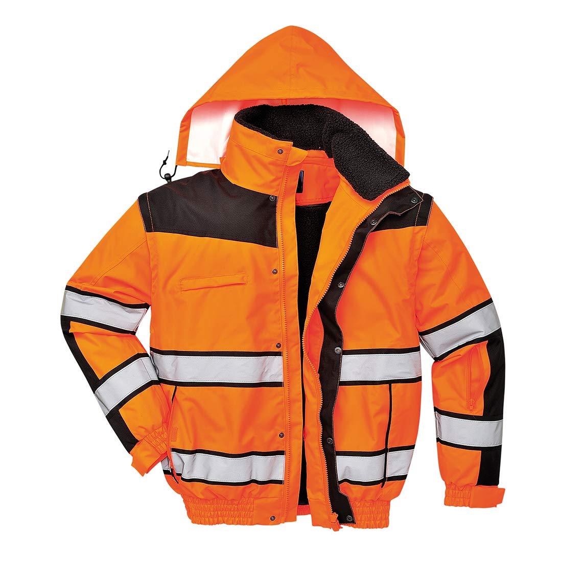 imagePortwest HiVis Classic Bomber Jacket UC466 YellowBlack 6XLOrangeblack