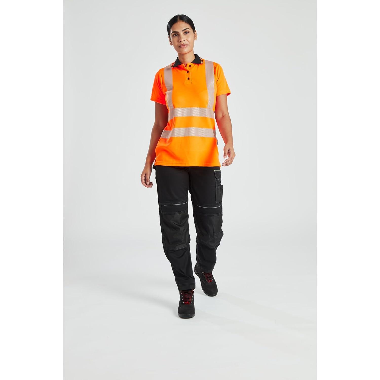 imagePortwest PW380 Womens Work Pants Stretch Fabric PW3 Workwear Utility Safety Pants with Knee Pad Pockets Black 32