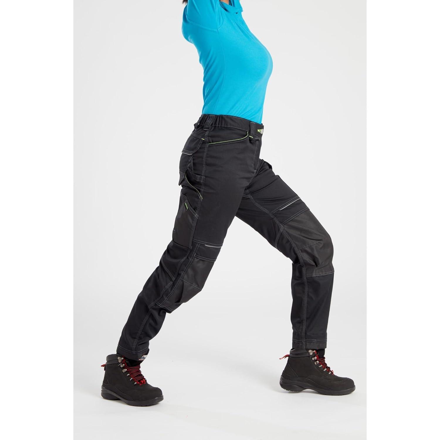 imagePortwest PW380 Womens Work Pants Stretch Fabric PW3 Workwear Utility Safety Pants with Knee Pad Pockets Black 32