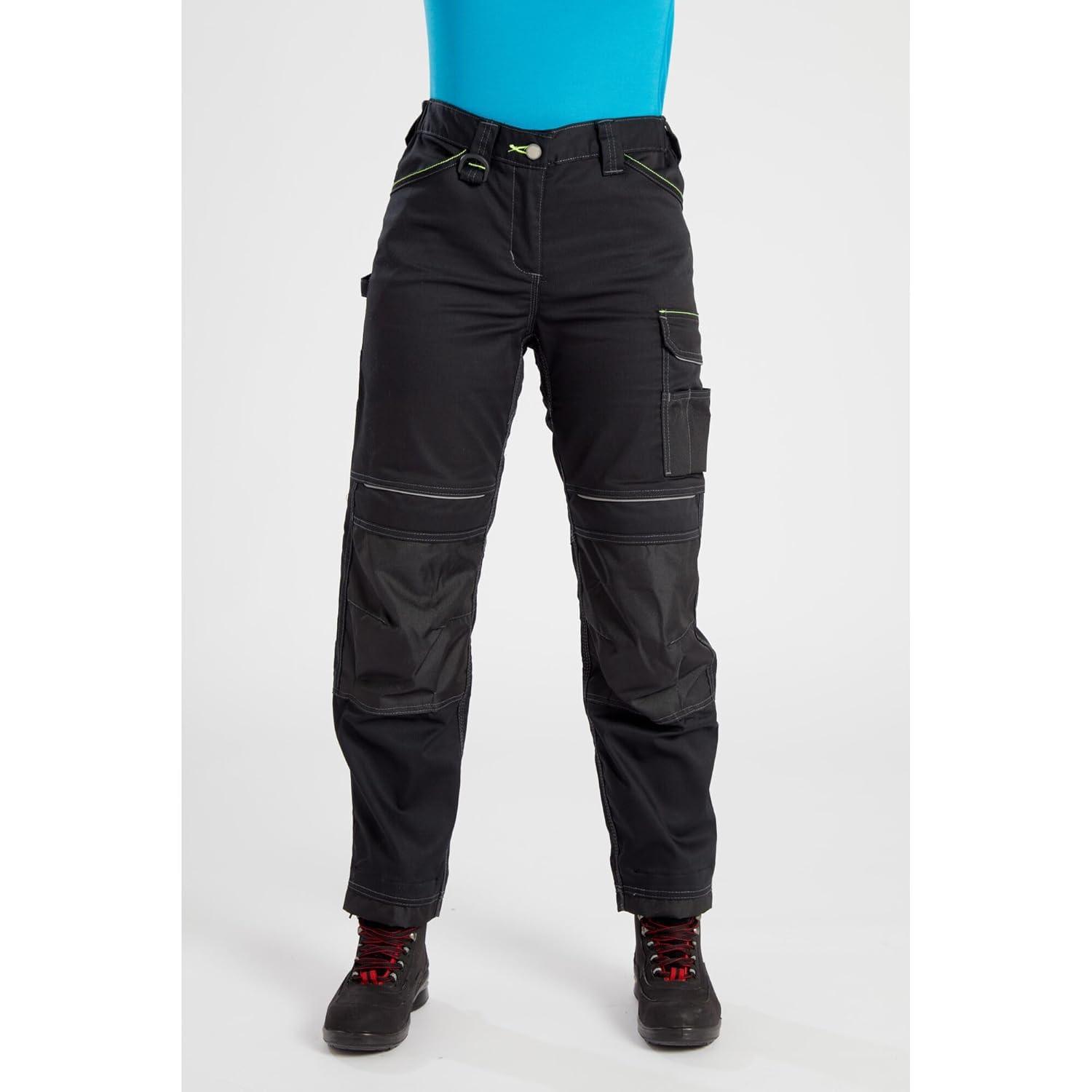 imagePortwest PW380 Womens Work Pants Stretch Fabric PW3 Workwear Utility Safety Pants with Knee Pad Pockets Black 32