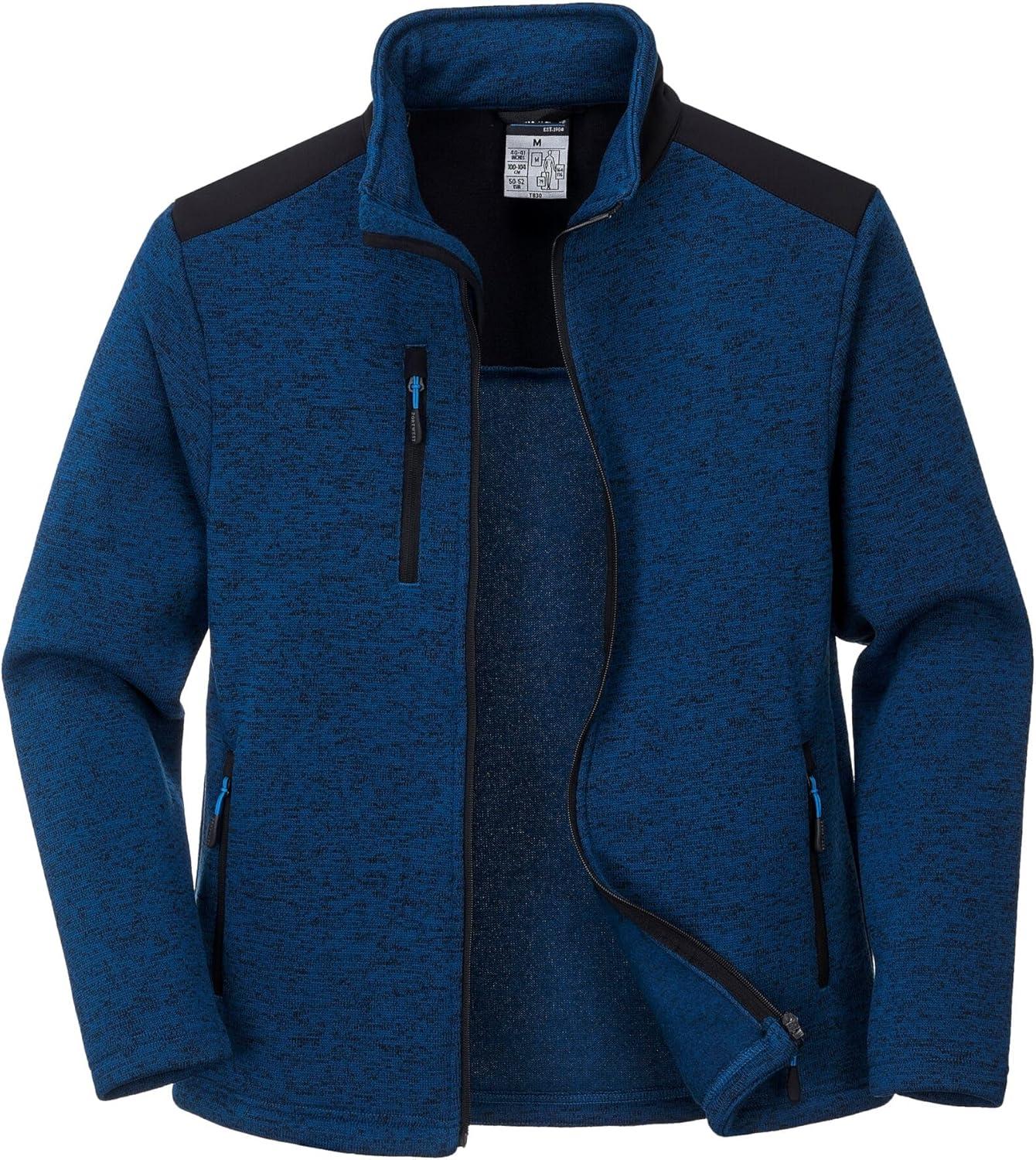 imagePortwest T830 KX3 Performance Fleece Mens Work Jacket Soft Knit Fabric With Reinforced Panels For Durable Everyday Wear Persian Blue L