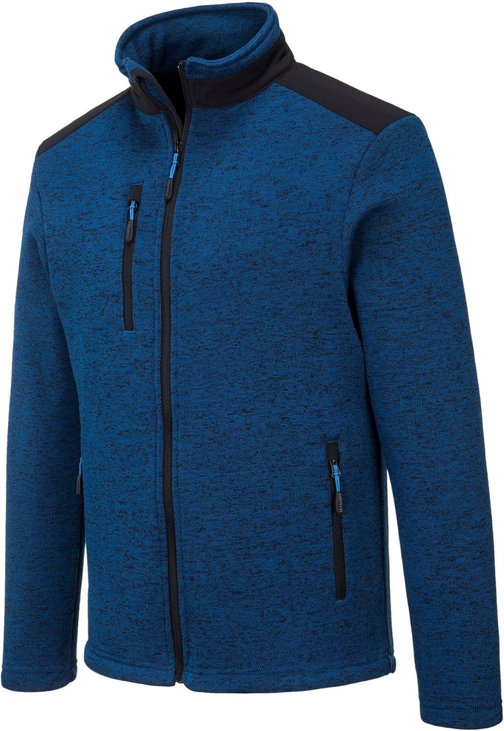 imagePortwest T830 KX3 Performance Fleece Mens Work Jacket Soft Knit Fabric With Reinforced Panels For Durable Everyday Wear Persian Blue L