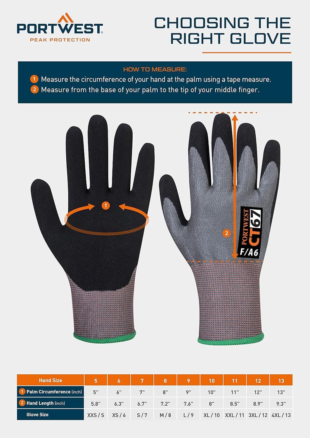 imagePortwest TPV Impact Therm Cut Glove Safety Work Wear Protective Gloves Coated ANSI 105 3 XL3XLarge
