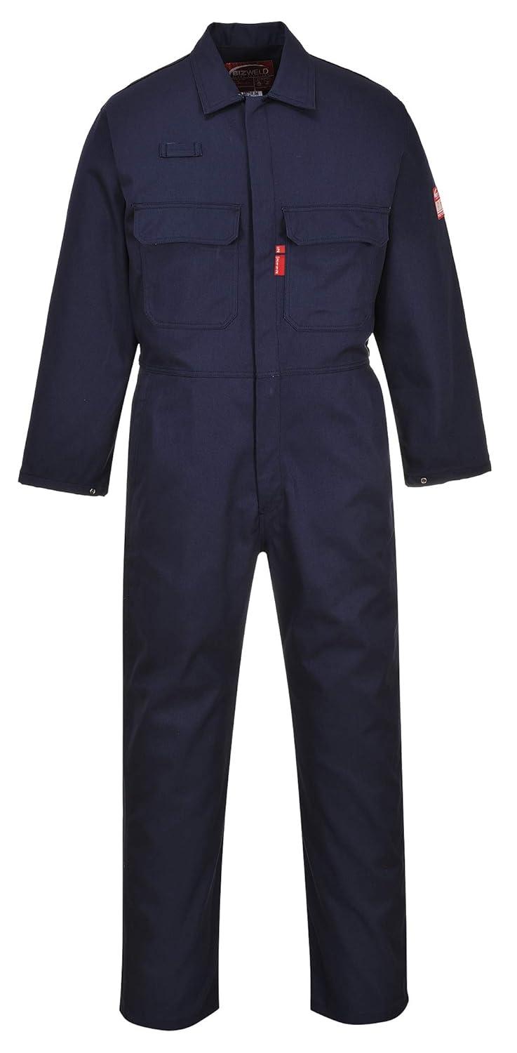 imagePortwest UBIZ1 Bizweld Flame Resistant Coveralls for Welding Protective Safety FR Workwear Coveralls Navy SmallNavy