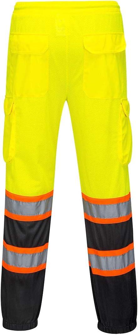 imagePortwest US388 High Visibility TwoTone Reflective Lightweight Mesh Over Pants Hi Vis Cargo Safety Work Pants