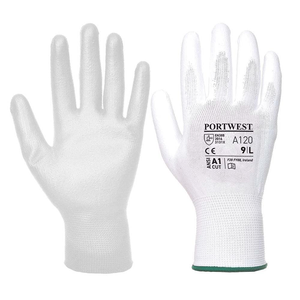 imagePortwest A120 Vending Handling Work Safety Glove with Protective PU Palm Grip Black LargeMulticolor