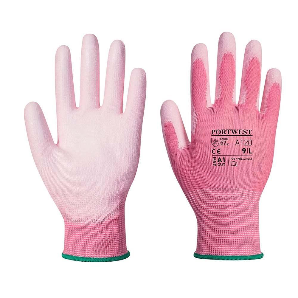 imagePortwest A120 Vending Handling Work Safety Glove with Protective PU Palm Grip Black LargePink