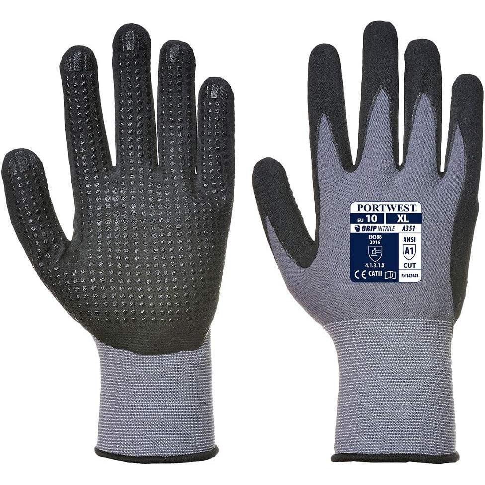 imagePortwest A351 DermiFlex Plus Handling Glove with PUNitrile Foam Palm Grip ANSI 3 XLXXLarge