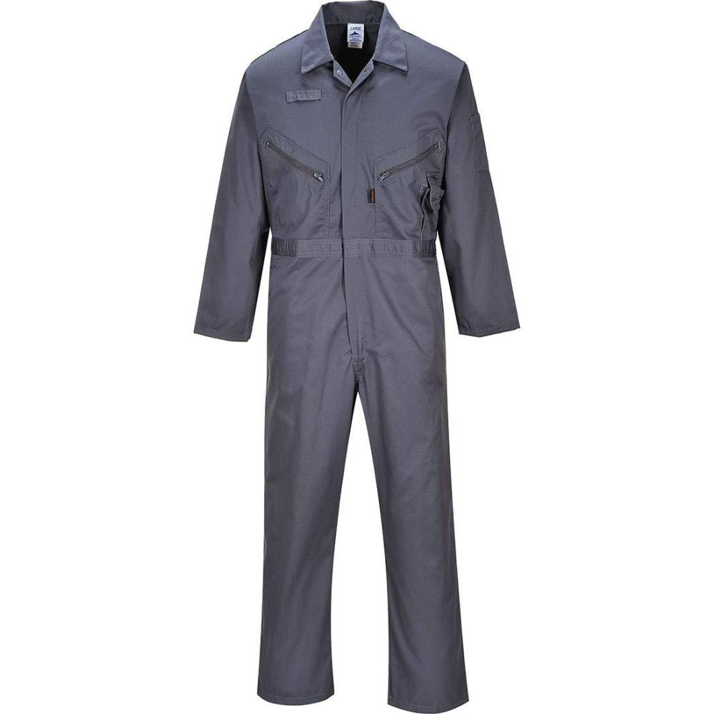 imagePortwest C813 Mens Work Coveralls  Liverpool Lightweight Polycotton Safety Coverall with Zip and Pockets Graphite Grey XLargeGraphite