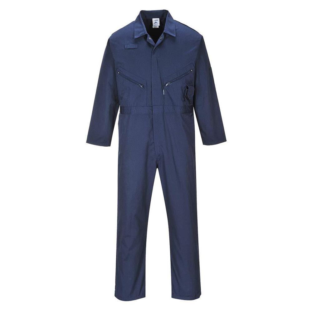 imagePortwest C813 Mens Work Coveralls  Liverpool Lightweight Polycotton Safety Coverall with Zip and Pockets Graphite Grey XLargeNavy