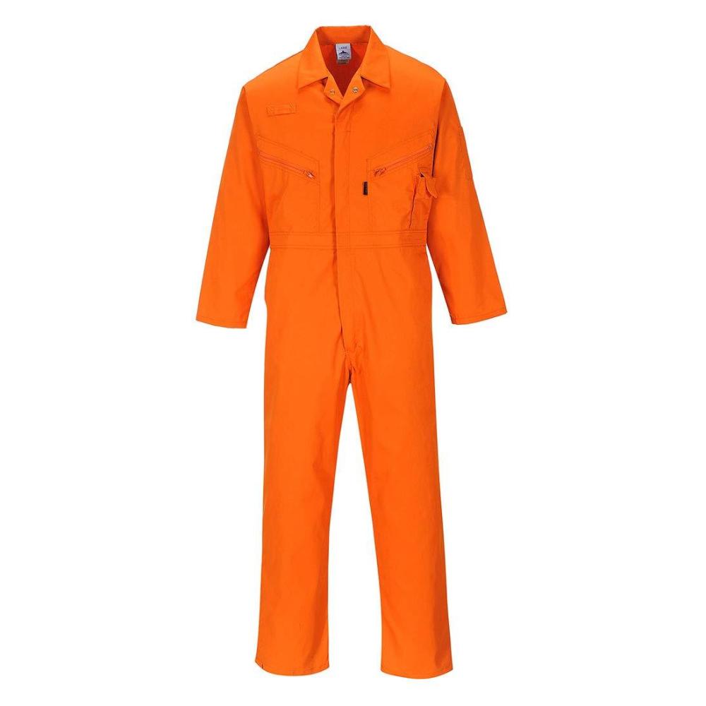 imagePortwest C813 Mens Work Coveralls  Liverpool Lightweight Polycotton Safety Coverall with Zip and Pockets Graphite Grey XLargeOrange
