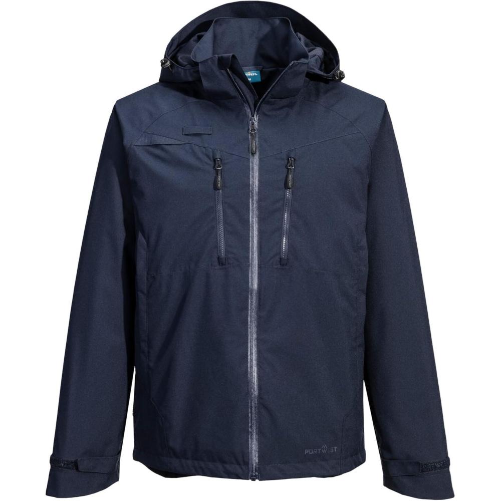 imagePortwest DX463 Mens DX4 Waterproof Rain Jacket Hooded with PocketsAll Navy