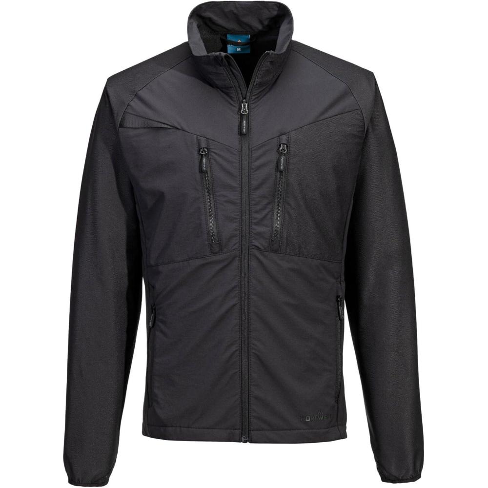 imagePortwest DX480 Mens Full Zip Soft Shell Jacket Lightweight Mid Layer Work JacketAll Black