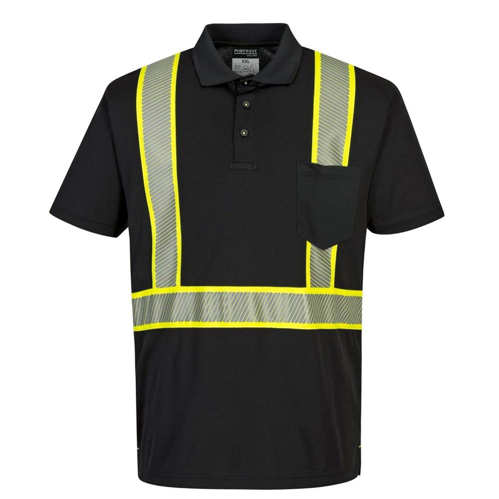 imagePortwest F140 High VisTex Iona Plus Polo Shirt Black XLargeBlack