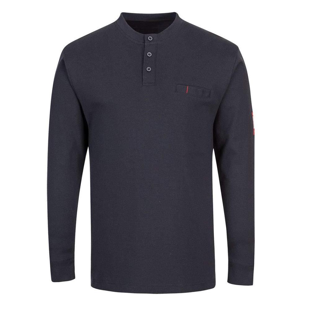 imagePortwest FR32 Flame Resistant Antistatic Henley Sweatshirt Gray XLargeNavy