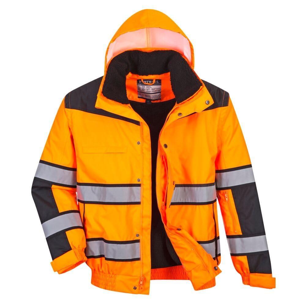 imagePortwest HiVis Classic Bomber Jacket UC466 YellowBlack 6XLOrangeblack