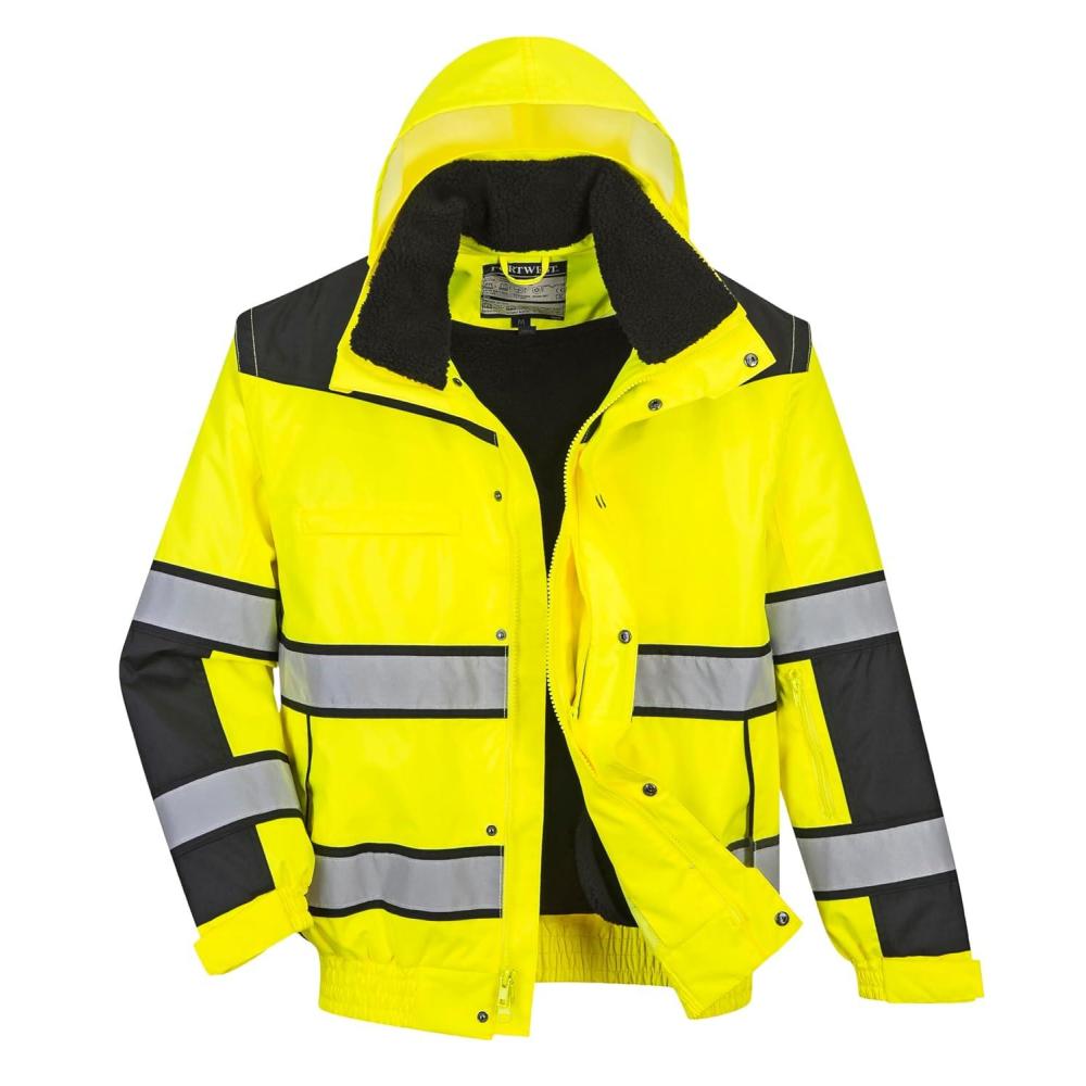 imagePortwest HiVis Classic Bomber Jacket UC466 YellowBlack 6XLYellowblack