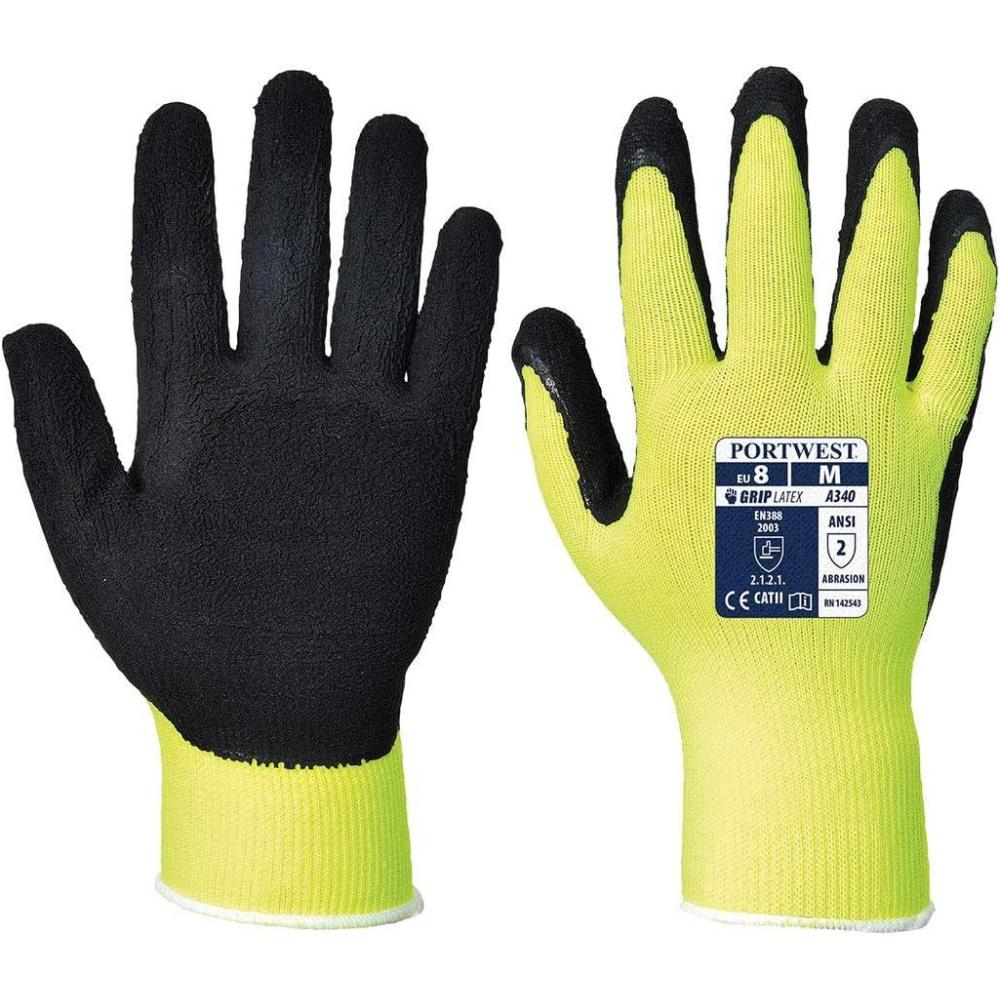 imagePortwest HiVis Grip Glove Handling Work Protective Safety Grip Resistant ANSI 105 LargeXLarge