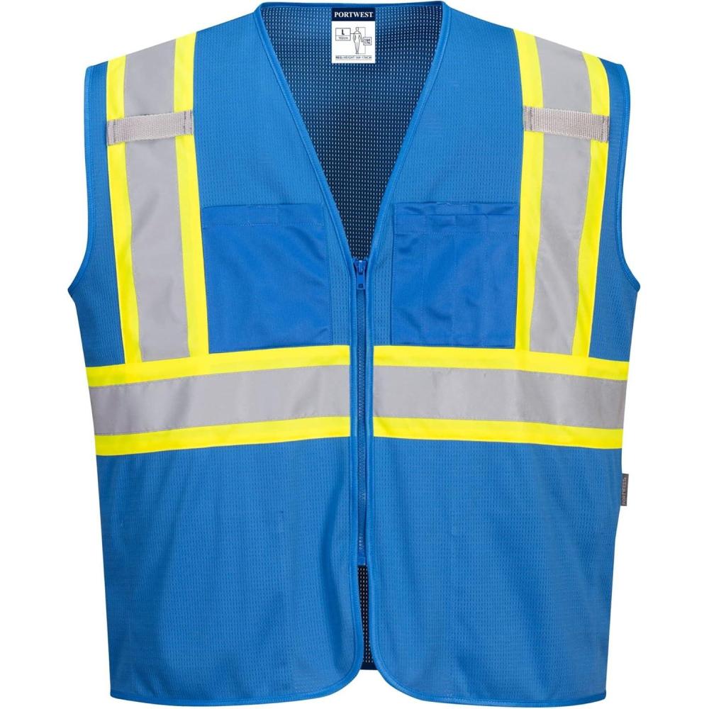 imagePortwest Iona Tampa Mesh Vest Work Safety Protective Clothing Vest Pocket Adjustable StrapRoyal