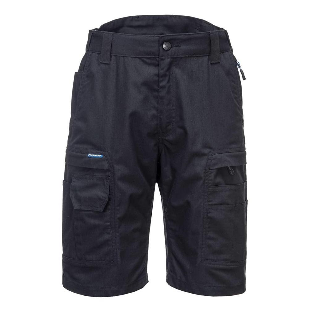 imagePortwest KX340 Mens Work Shorts Durable MultiFunctional Safety Workwear with Ripstop Stretch Fabric and Pockets Black 38
