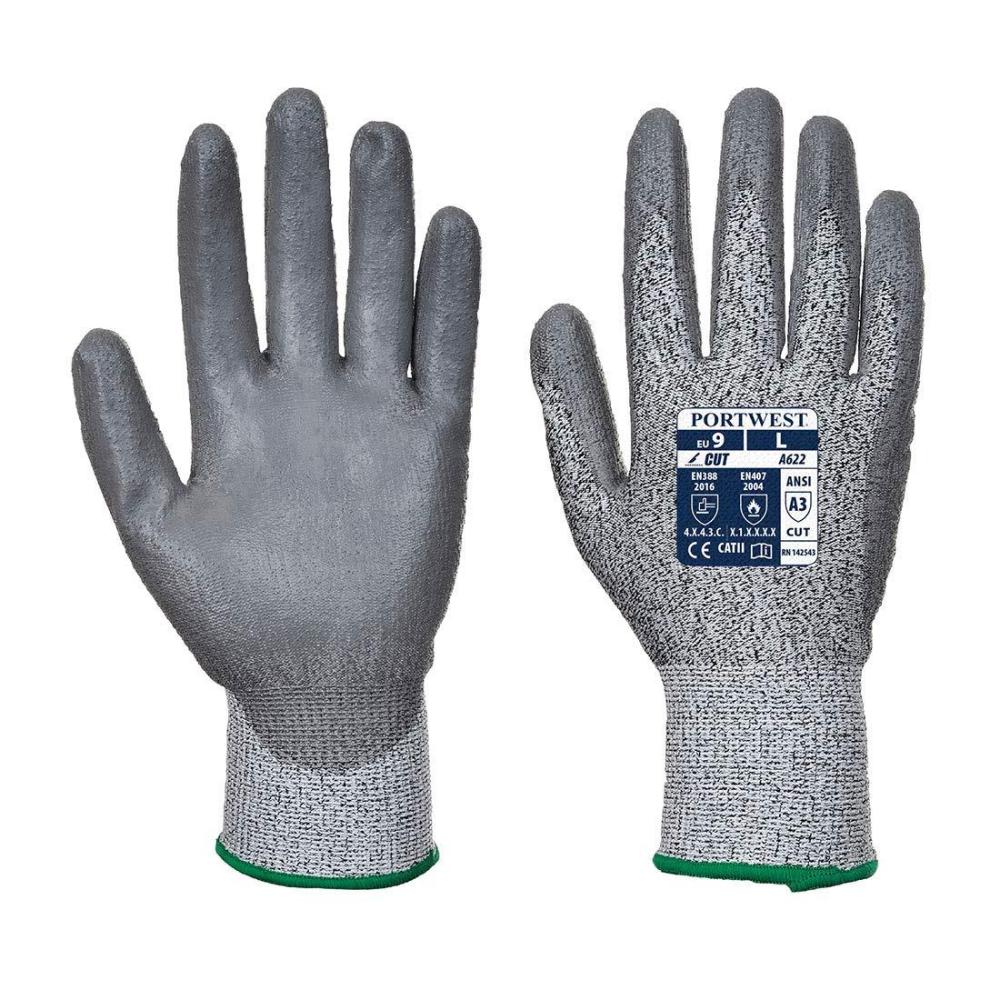 imagePortwest MR Cut PU Palm Glove Safety Work Wear Protective Gloves Resistant Coated ANSI 105 3 XLLarge