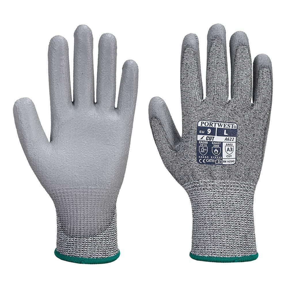 imagePortwest MR Cut PU Palm Glove Safety Work Wear Protective Gloves Resistant Coated ANSI 105 3 XLSmall