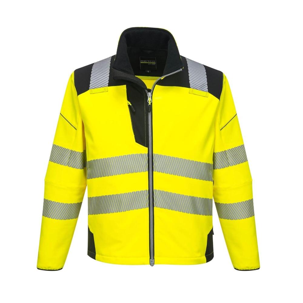 imagePortwest PW3 HiVis Softshell Jacket Work Safety Protective Reflective Waterproof Coat ANSI 3 SmallLarge