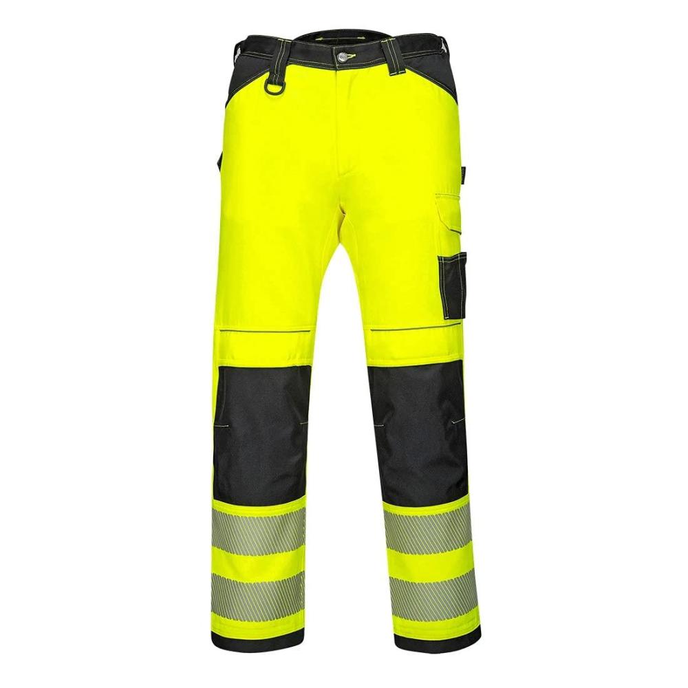 imagePortwest PW340 Mens PW3 Hi Vis Safety Pants Lightweight and Durable Workwear with Pockets and Knee Pads YellowBlack 3642