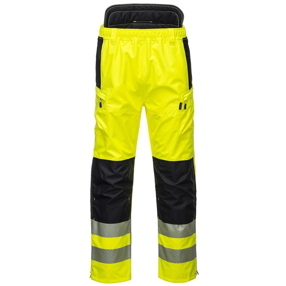 imagePortwest PW342 Mens PW3 Hi Vis Waterproof Safety Rain Pants Lightweight and Flexible Workwear YellowBlack Large3XLarge