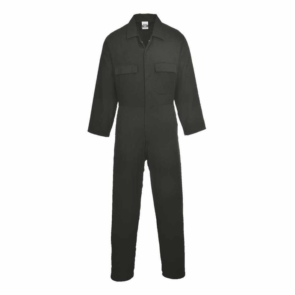 imagePortwest S998 Mens Work Coveralls 100 Cotton Protective Overalls Durable Workwear Boiler Suit for Mechanics Warehouse Garages DIY Black XLargeBlack