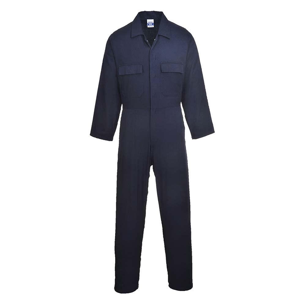 imagePortwest S998 Mens Work Coveralls 100 Cotton  Protective Overalls Durable Workwear Boiler Suit for Mechanics Warehouse Garages DIY Black XLargeNavy