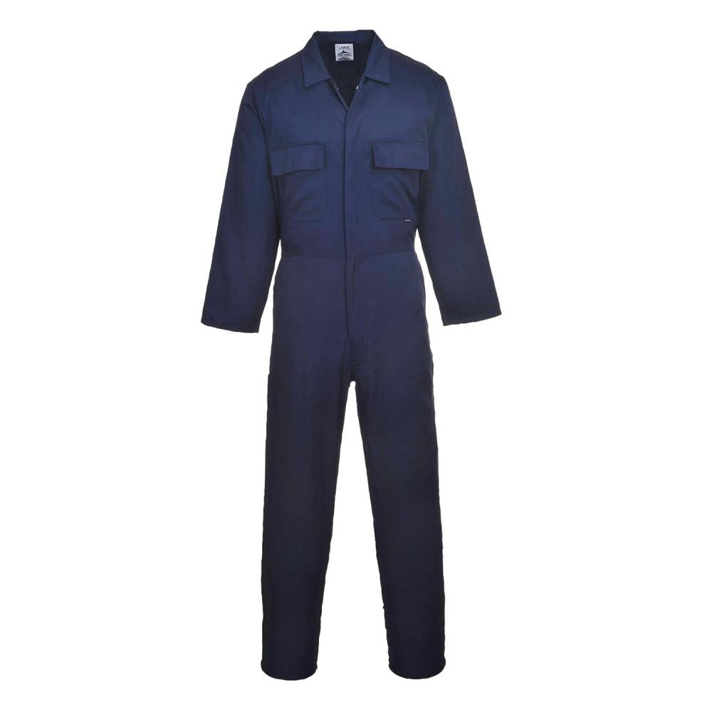 imagePortwest S999 Mens Euro Workwear Polycotton Coverall Boiler Suit Overall Navy 5XLargeNavy