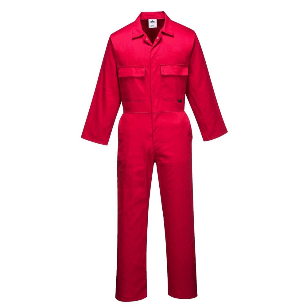 imagePortwest S999 Mens Euro Workwear Polycotton Coverall Boiler Suit Overall Navy 5XLargeRed