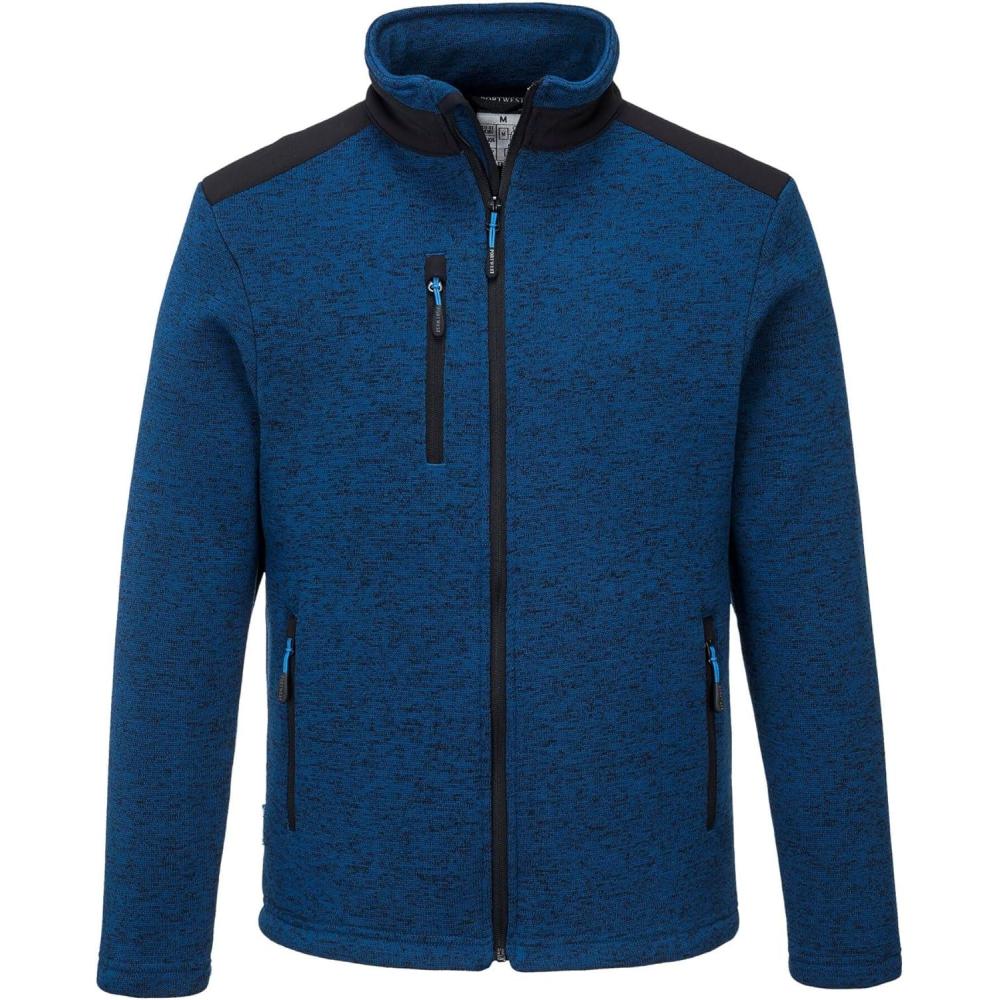 imagePortwest T830 KX3 Performance Fleece Mens Work Jacket Soft Knit Fabric With Reinforced Panels For Durable Everyday Wear Persian Blue L