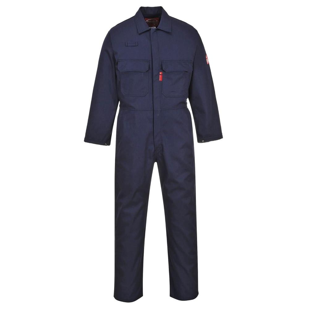 imagePortwest UBIZ1 Bizweld Flame Resistant Coveralls for Welding Protective Safety FR Workwear Coveralls Navy SmallNavy