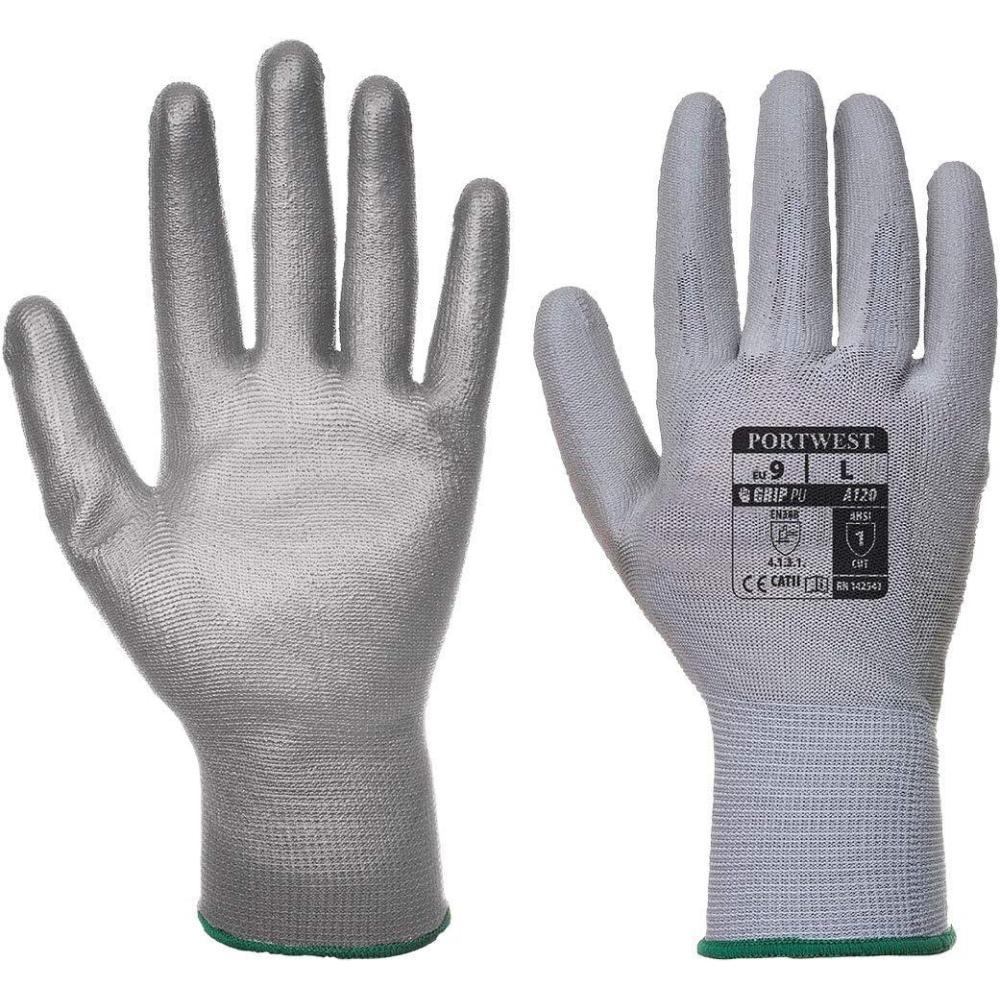 imagePortwest Vending PU Palm Handling Work Protective Safety Grip Resistant ANSI 105 Gray X SmallGray