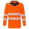 imagePortwest DX416 Mens DX4 Hi Vis Safety TShirt  Long Sleeve Reflective Slim Fit Design YellowBlack MediumOrangeBlack