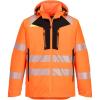 imagePortwest DX461 Mens DX4 Waterproof Hi Vis Winter Jacket Safety Workwear Hooded with PocketsOrangeBlack