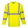 imagePortwest FR96 FR Long Sleeve Safety Work T Shirt in Reflective Hi Vis ASTM ANSI 4XLYellow