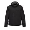 imagePortwest KX362 Mens Waterproof Softshell Jacket  KX3 Workwear Windproof Hooded Jacket Black XLargeBlack