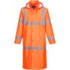 imagePortwest UH445 Mens Classic Raincoat Waterproof Hi Vis Reflective Long Rain Jacket ANSI Class 3 YellowOrange