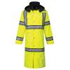 imagePortwest UH447 Waterproof Reversible Raincoat Hi Vis Reflective Long Safety Rain Jacket YellowBlack SmallMedium