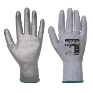 Portwest A120 Vending Handling Work Safety Glove with Protective PU Palm Grip, Black, Large(Grey)