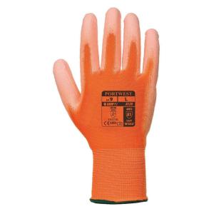 Portwest A120 Vending Handling Work Safety Glove with Protective PU Palm Grip, Black, Large(Orange)