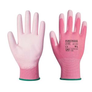 Portwest A120 Vending Handling Work Safety Glove with Protective PU Palm Grip, Black, Large(Pink)